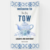 Tea for Two – Floral 2nd Birthday Welcome 横断幕 (縦)