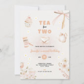 Tea for Two Pastel Birthday Invitation for Girls 招待状 (正面)