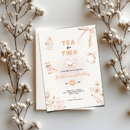 Tea for Two Pastel Birthday Invitation for Girls 招待状