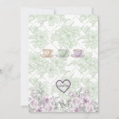 Tea for Two-Rex Pastel Dinosaur 2nd Birthday 招待状 (裏面)