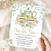 Tea for Two Tea Baby Shower Twins Gender Neutral  招待状