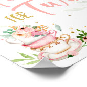 Tea for Two Tea Party Girl 2nd Second Birthday ポスター (角)
