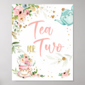 Tea for Two Tea Party Girl 2nd Second Birthday ポスター (正面)