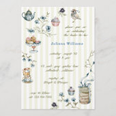 Tea Garden Floral Watercolor Bridal Shower 招待状 (正面)