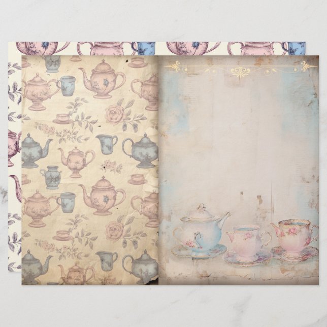 Tea Junk Journal紙 (正面/裏面)