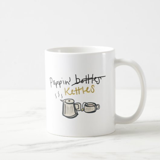 Tea Kettle Lover, Illustration Mug Gifts for Tea  コーヒーマグカップ (右)
