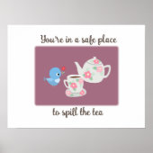 Tea Lover Cute Kitchen Wall Break Room Décor ポスター (正面)