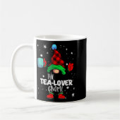 Tea Lover Gnome Red Buffalo Plaid Matching Family コーヒーマグカップ (左)