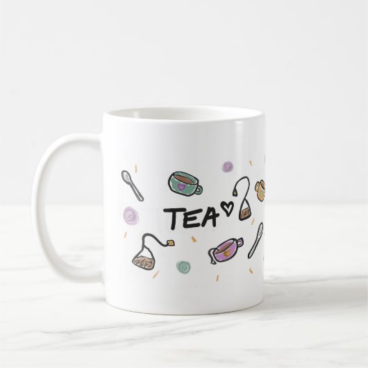 Tea Lovers Mug, Illustration  コーヒーマグカップ (左)