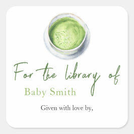 Tea Matcha ベビーシャワー - ライブラリーのために スクエアシール