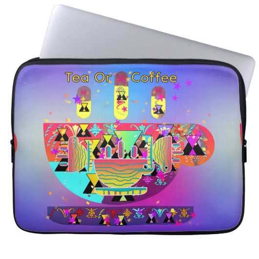 Tea Or Coffee Creative Coffee Cup ラップトップスリーブ (正面)