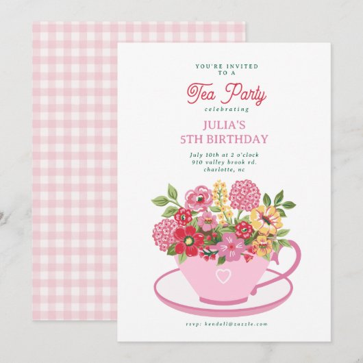 Tea Party 招待状 (正面/裏面)