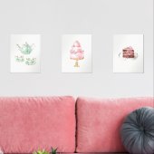 Tea Party 3 Print Wall Art Set (リビング)