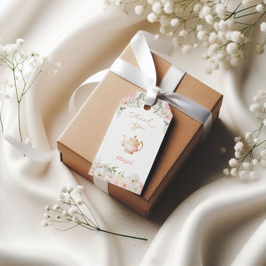 Tea Party Baby Shower ギフトタグ