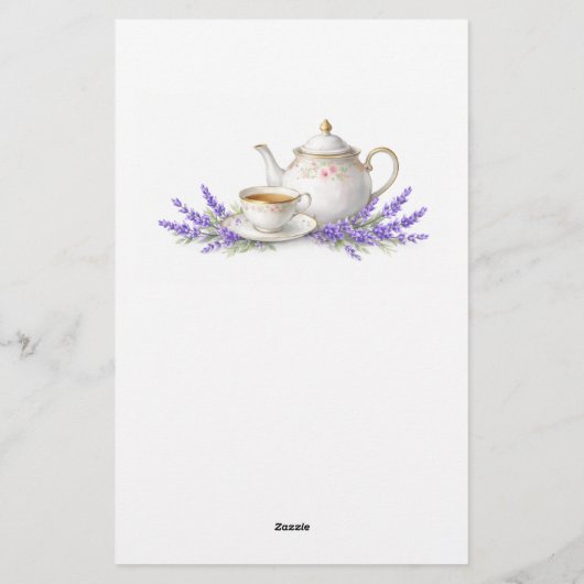 Tea party Baby Shower Bingo Game 便箋 (裏面)