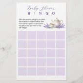 Tea party Baby Shower Bingo Game 便箋 (正面)