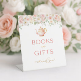 Tea Party Baby Shower Books and Gifts 台座サイン