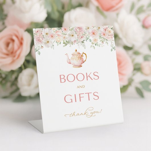 Tea Party Baby Shower Books and Gifts 台座サイン