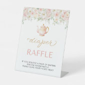Tea Party Baby Shower Diaper Raffle 台座サイン (正面)