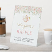 Tea Party Baby Shower Diaper Raffle 台座サイン (インサイチュ)
