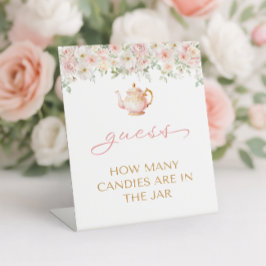 Tea Party Baby Shower Guess How Many 台座サイン