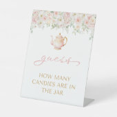Tea Party Baby Shower Guess How Many 台座サイン (正面)