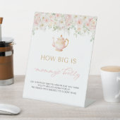 Tea Party Baby Shower How Big is Mommy's Belly 台座サイン (インサイチュ)