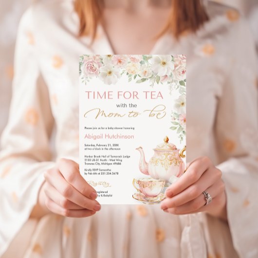 Tea Party Baby Shower Invitation 招待状