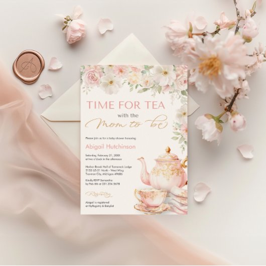 Tea Party Baby Shower Invitation 招待状