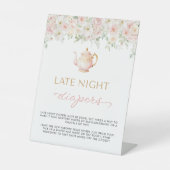 Tea Party Baby Shower Late Night Diapers 台座サイン (正面)