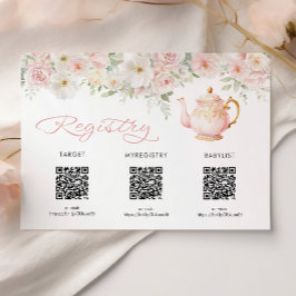 Tea Party Baby Shower Registry Card Enclosure エンクロージャーカード
