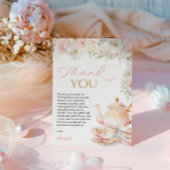 Tea Party Baby Shower Thank You Card サンキューカード