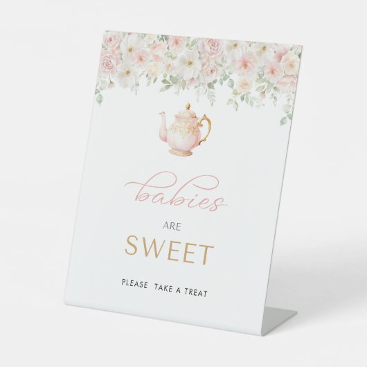 Tea Party Baby Shower Treat 台座サイン (正面)