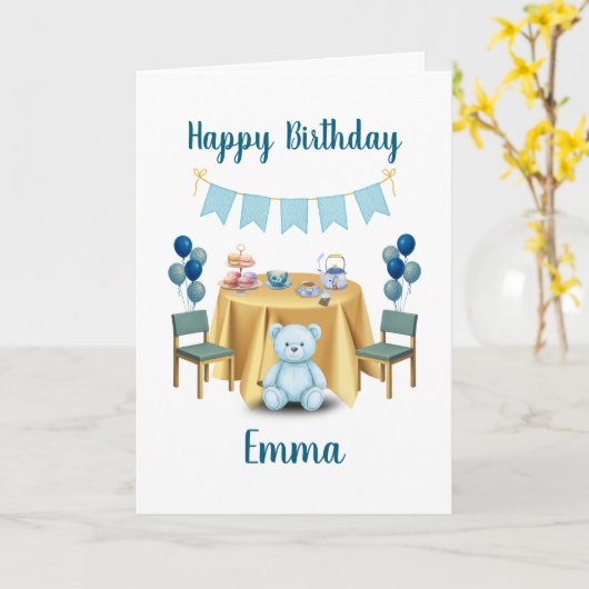Tea Party Birthday Card カード (黄色い花)