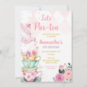 Tea Party Birthday Invitation 招待状 (正面)