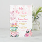 Tea Party Birthday Invitation 招待状 (スタンド正面)