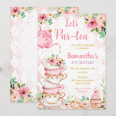 Tea Party Birthday Invitation 招待状 (正面/裏面)