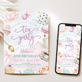 Tea Party Birthday Invite, Par-tea Invite, Girls 招待状