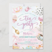 Tea Party Birthday Invite, Par-tea Invite, Girls 招待状 (正面)