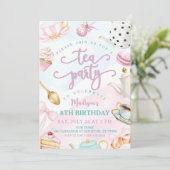 Tea Party Birthday Invite, Par-tea Invite, Girls 招待状 (スタンド正面)