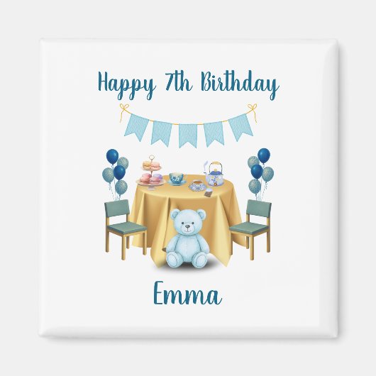 Tea Party Birthday Magnet Gift マグネット (正面)