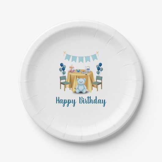 Tea Party Birthday Paper Plates ペーパープレート (正面)