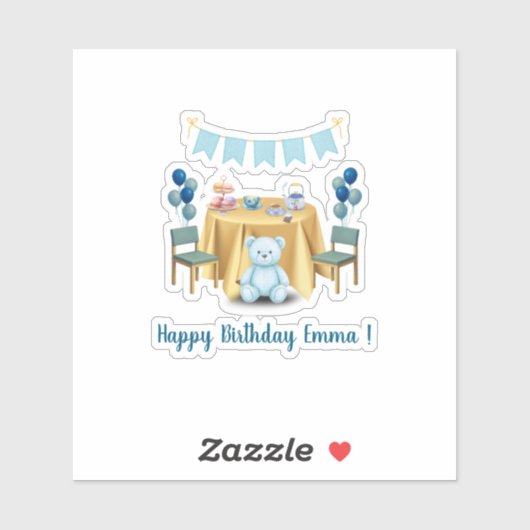 Tea Party Birthday Sticker シール (シート)