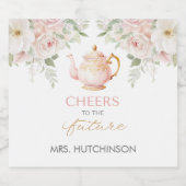 Tea Party Bridal Shower スパークリングワインラベル (シングルラベル)