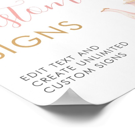 Tea Party Bridal Shower Custom Sign - 8x10 ポスター (角)