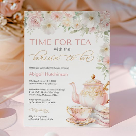 Tea Party Bridal Shower Invitation 招待状