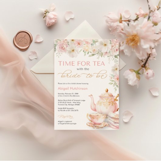 Tea Party Bridal Shower Invitation 招待状