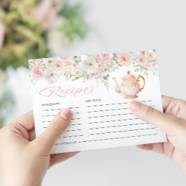 Tea Party Bridal Shower Recipe エンクロージャーカード