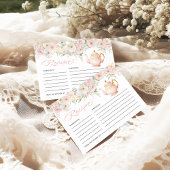 Tea Party Bridal Shower Recipe エンクロージャーカード