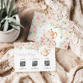 Tea Party Bridal Shower Registry Card Enclosure エンクロージャーカード